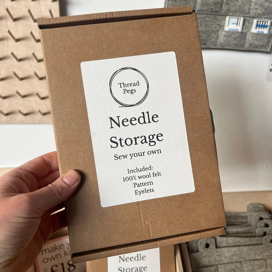 A box containing needle storage organiser