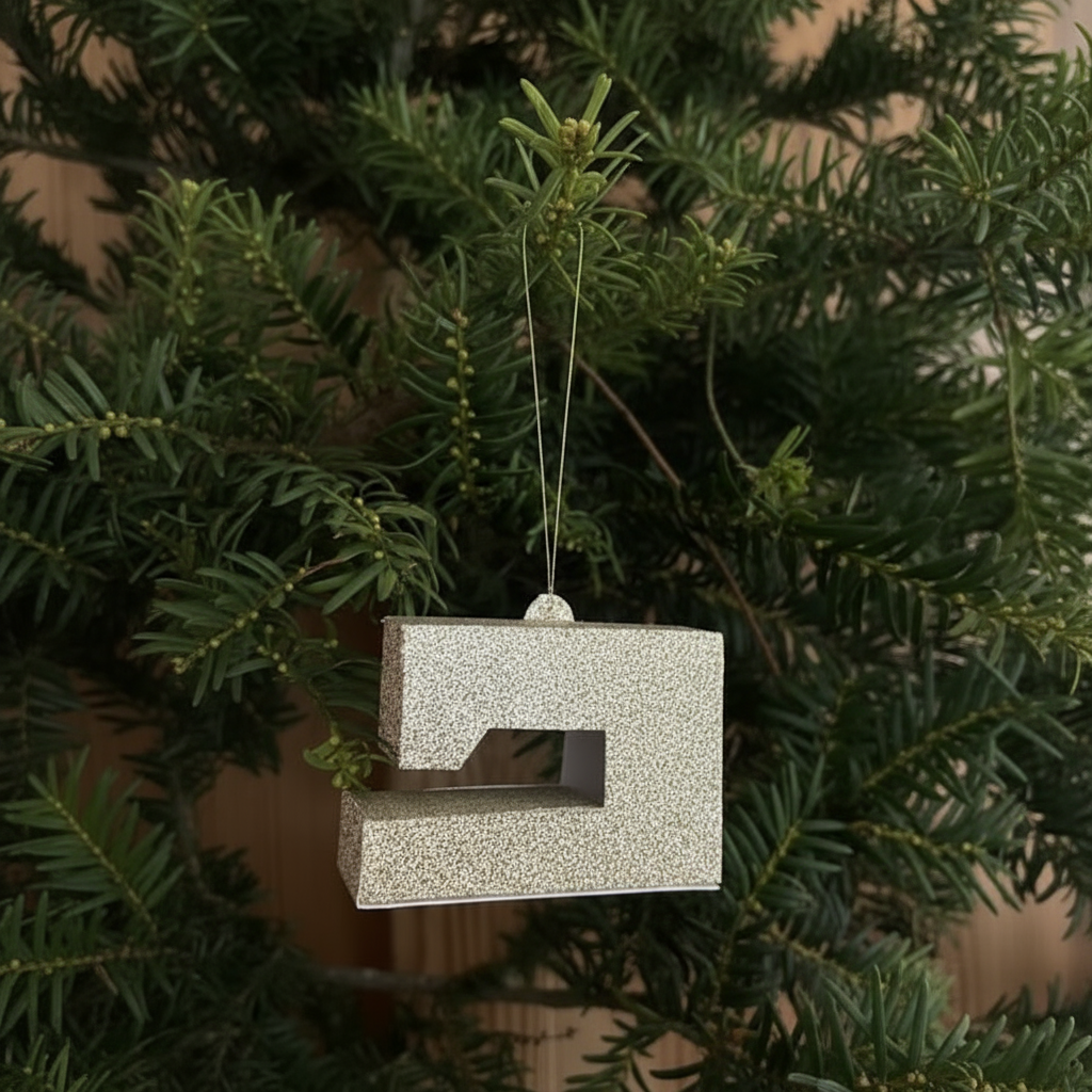 Miniature Sewing Machine Christmas Ornament - Fold Your Own