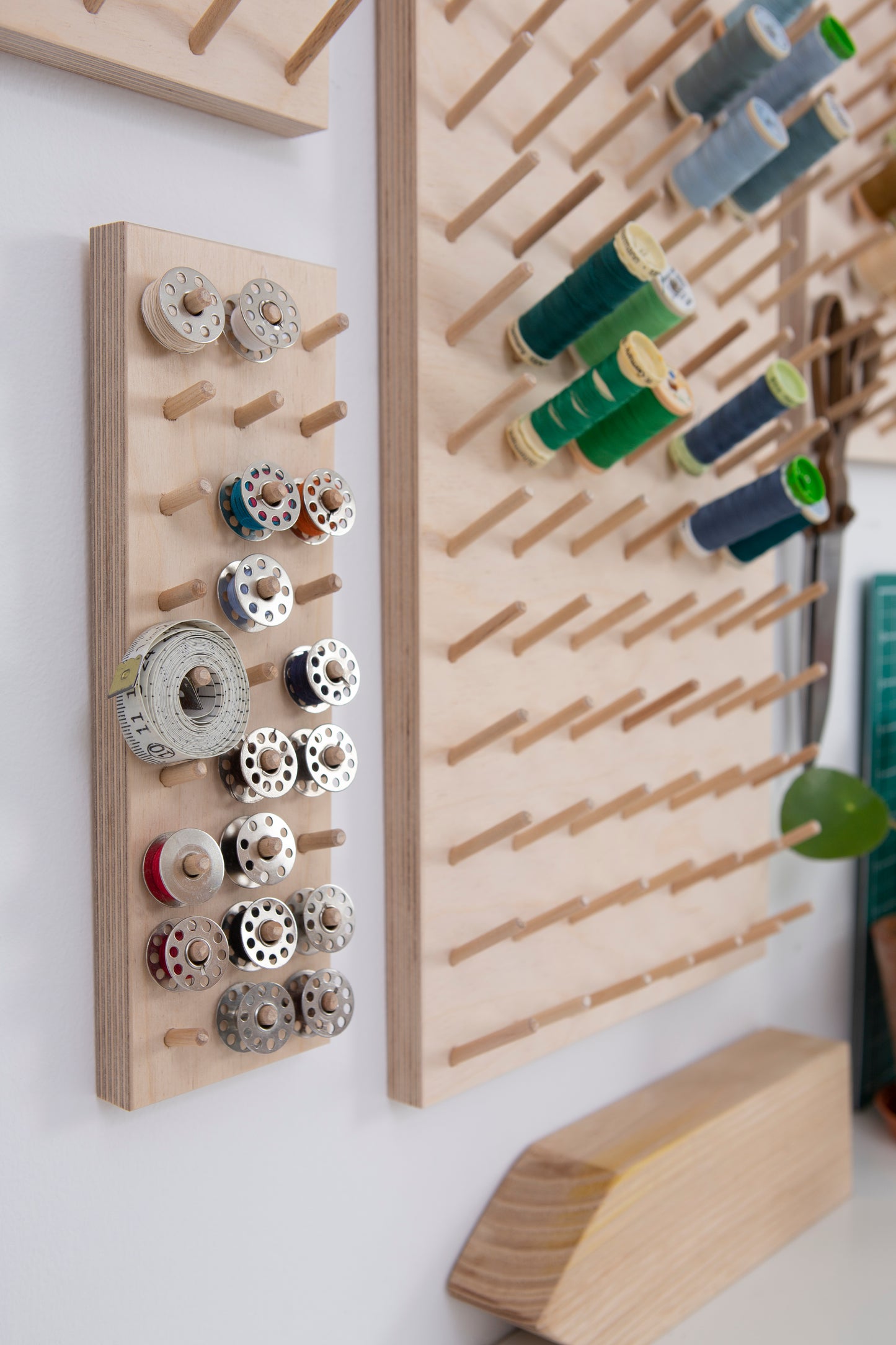 Sewing machine bobbin storage